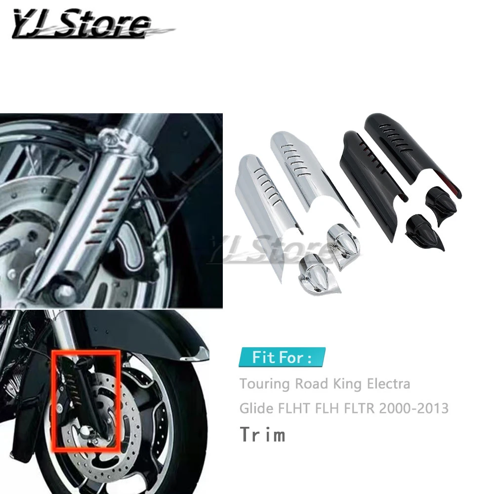 Fit Für Harley Touring Road King Electra Glide FLHT FLH FLTR 2000-2013 Motorrad Untere Gabel Bein Abdeckung Schutz deflektor Schild Image