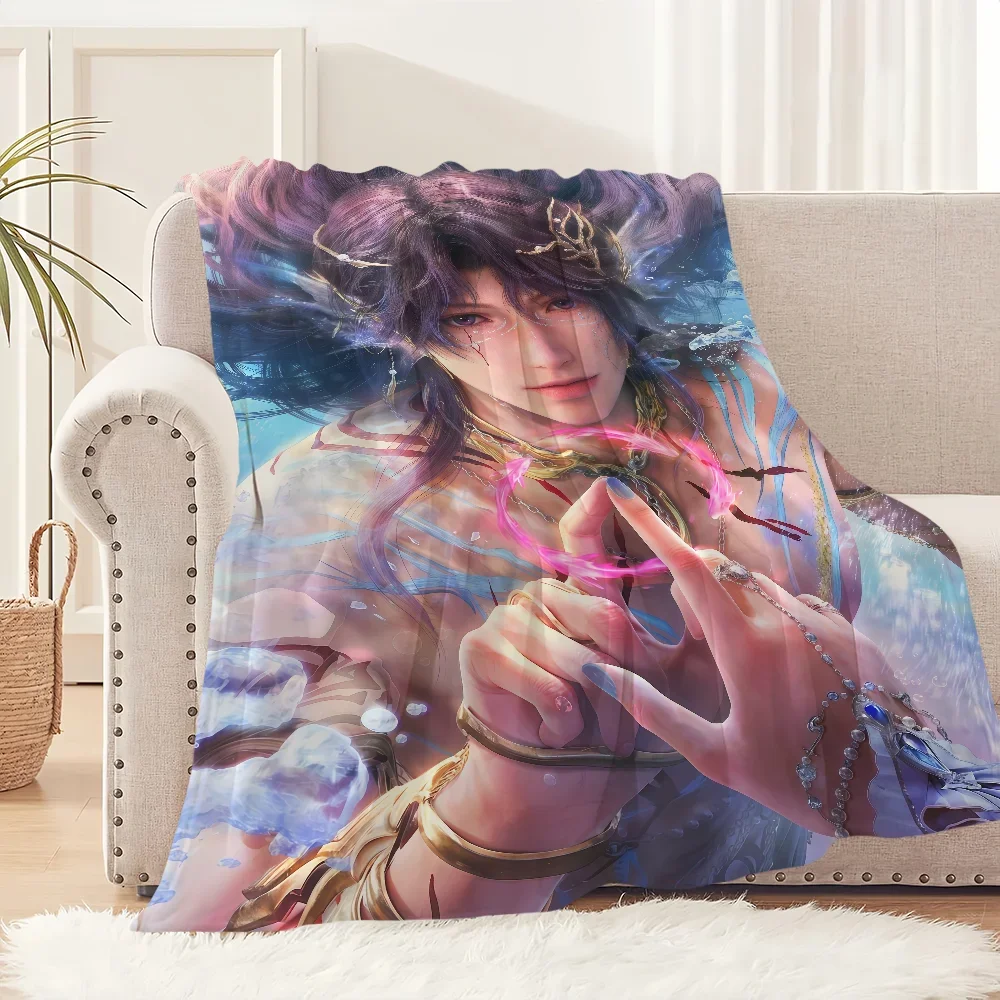 Love Deepspace Weiche Plüsch-Überwurfdecke für Sofa, Schlafzimmer, Reisen, warmes Flanell, Eclipse Merling Eath Image