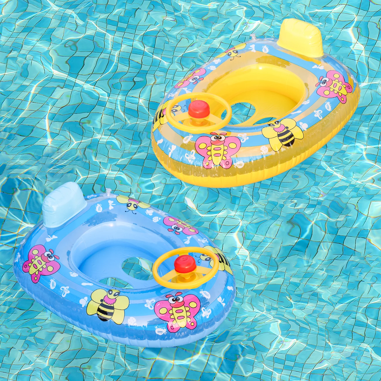 1PC aufblasbare Mini Yacht Pool schwimmt Sommer Schwimmring, Strand und Pool Schwimmhilfe, Wassersicherheit Gea Strandspielzeug für Poolparty Image