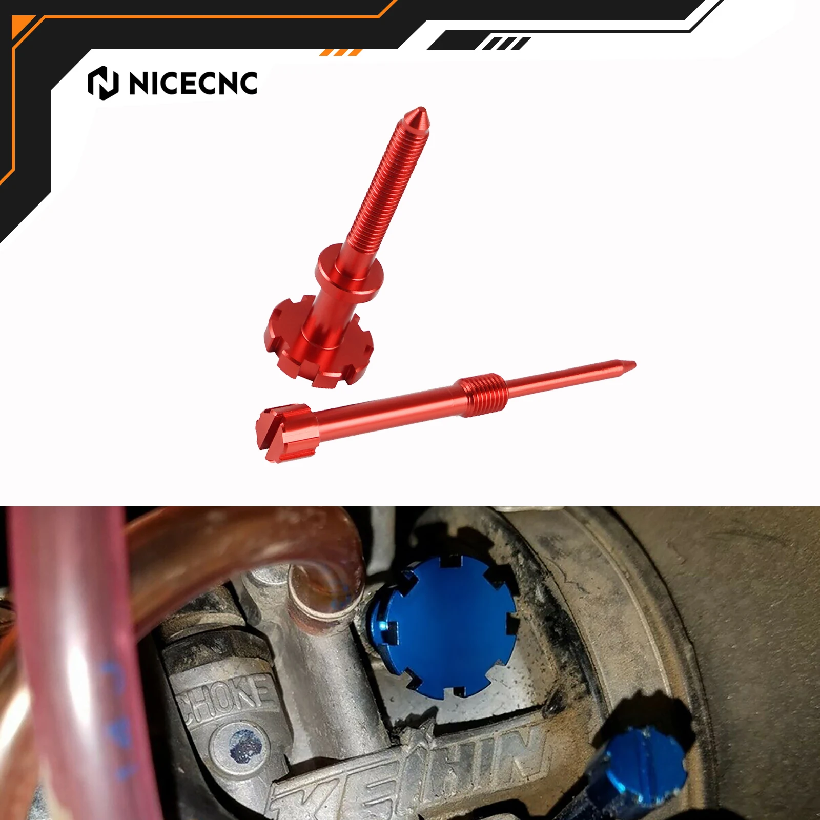 Für BETA XTRAINER 300 2015-2022 RR 300 250 2013-2022 KTM SX EXC 200 250 300 Yamaha NICECNC Vergaser-Einstellschrauben-Set Image