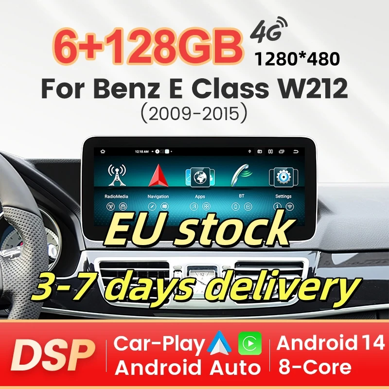 NaviFly Android 14 Auto CarPlay All-in-One für Mercedes E-Klasse W212 S212 E200 E300 E230 E260 E400 Intelligente Systeme Autoradio Image