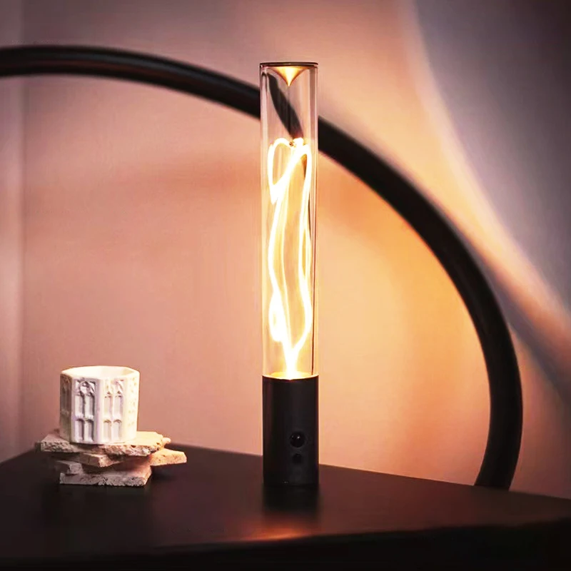 Wiederaufladbare LED Nachtlicht Motion Sensor Nacht Lampe Schlafzimmer Studie Nacht Atmosphäre Dekoration Wand Glas LED Tisch Lampen Image