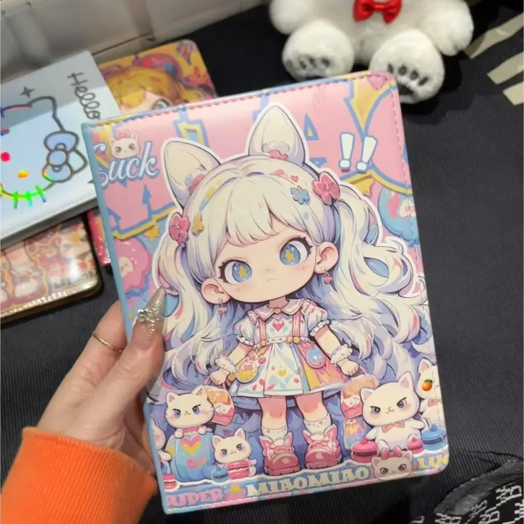 A5 Süßes wütendes Mädchen-Notizbuch, vollfarbige Innenseite, Cartoon-Illustration, Mädchen-Notizblock, weicher Lederbezug Image