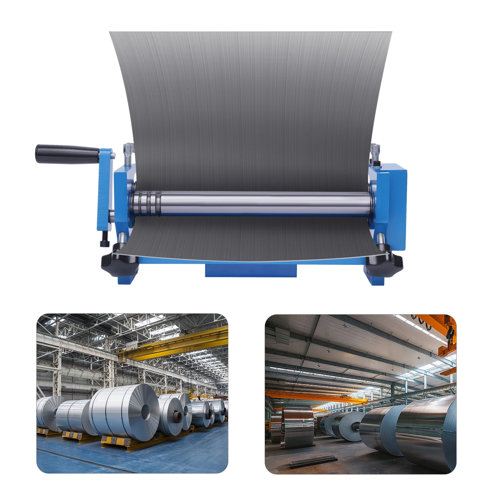 Manuelle Slip-Rollenmaschine, 3-Rollen-verstellbares Blechbiegegerät, 1,5 mm Dicke, 1,26 Zoll Durchmesser für Stahl/Aluminium/Kupfer Image