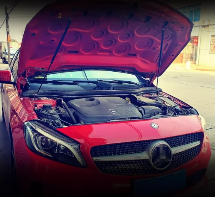 1 Satz Gasdruckfedern für Mercedes-Benz CLA C117 2013–2019, Fronthaube, Motorhaube, Modifizieren, Aufzug, Unterstützung, Dämpfer, Stoßdämpfer, Stangen Image