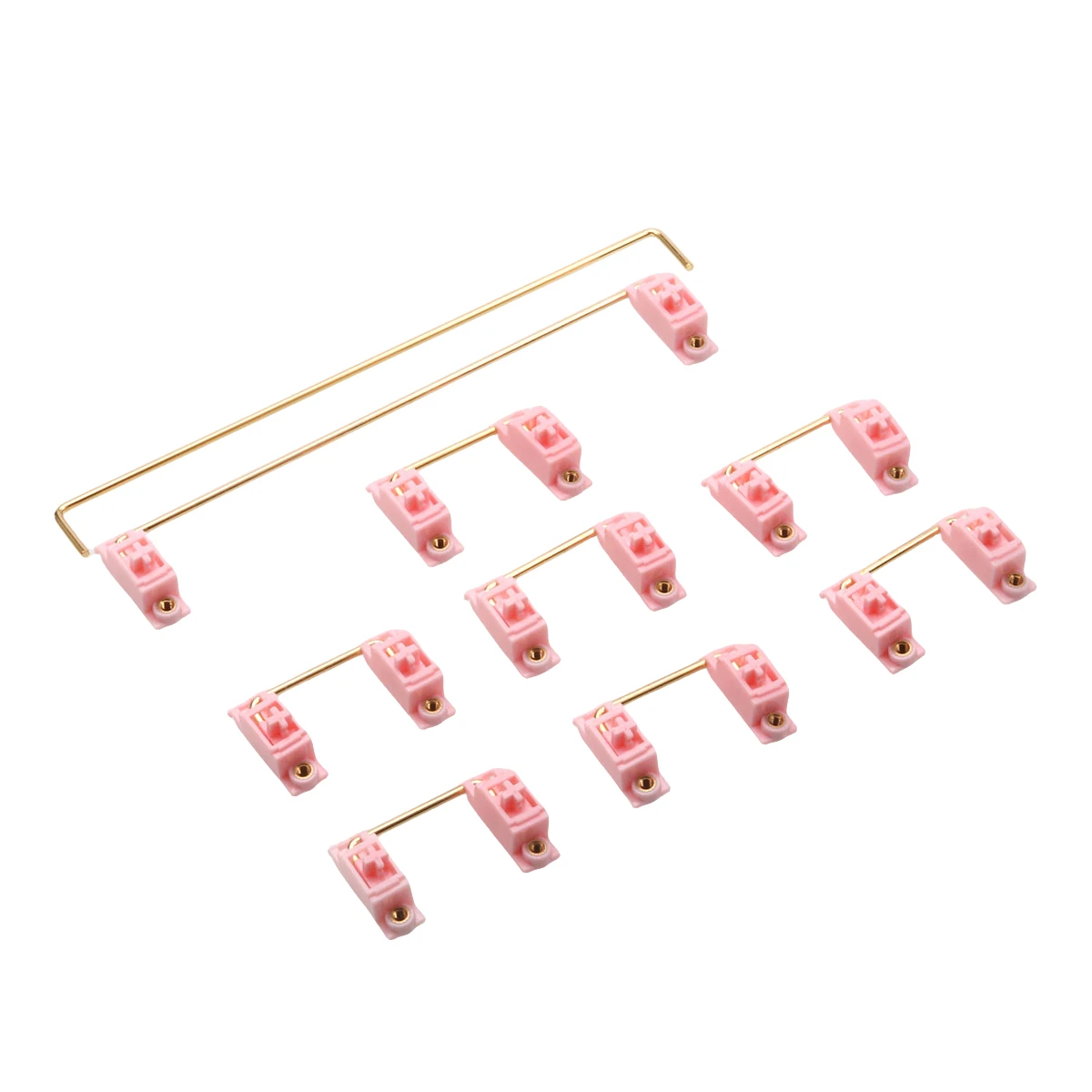 Youmeng Blau/Doukou Pink PCB-montierter Stabilisator für mechanische Tastaturen – vergoldeter Stahldraht, Schraubsatellitenwelle Image