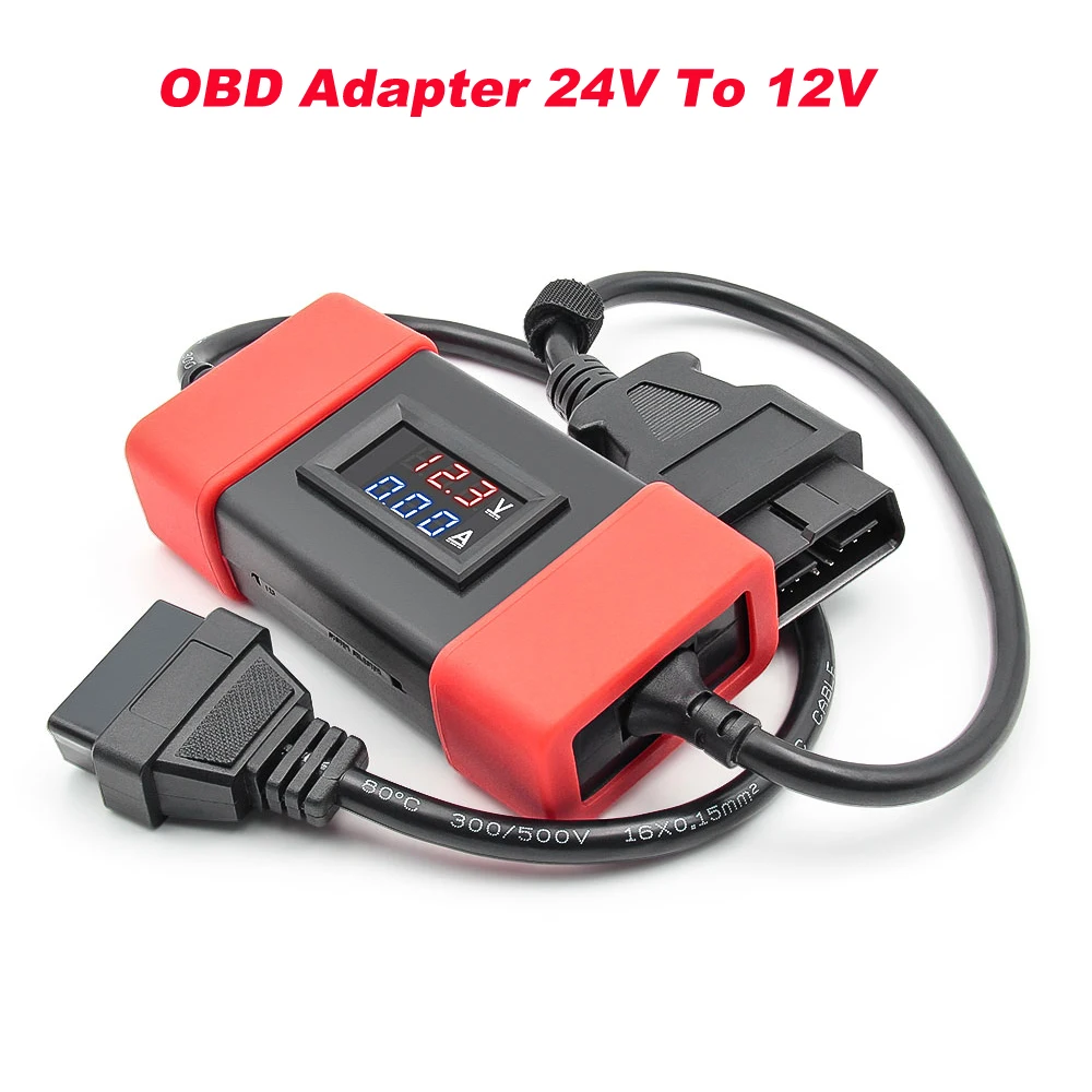 OBD-Adapter, 24 V auf 12 V, robustes LKW-Diesel-Adapter-Anschlusskabel für Startwagen, Easydiag Thinkdiag OBD2-Scanner Image