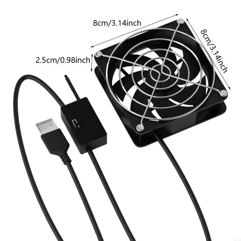 K3NB 8 USB -Kühlventilatorlüfter Einstellbarer Thermostat mit 3 Geschwindigkeitstemperaturregelung Image