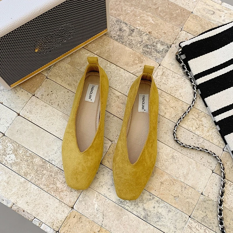 Frauen Karree Vintage Wohnungen Weiche Slipper Bequeme Leder Ballett Schuhe für Weibliche Kleid Schuhe Mujer 2026 Neue Image