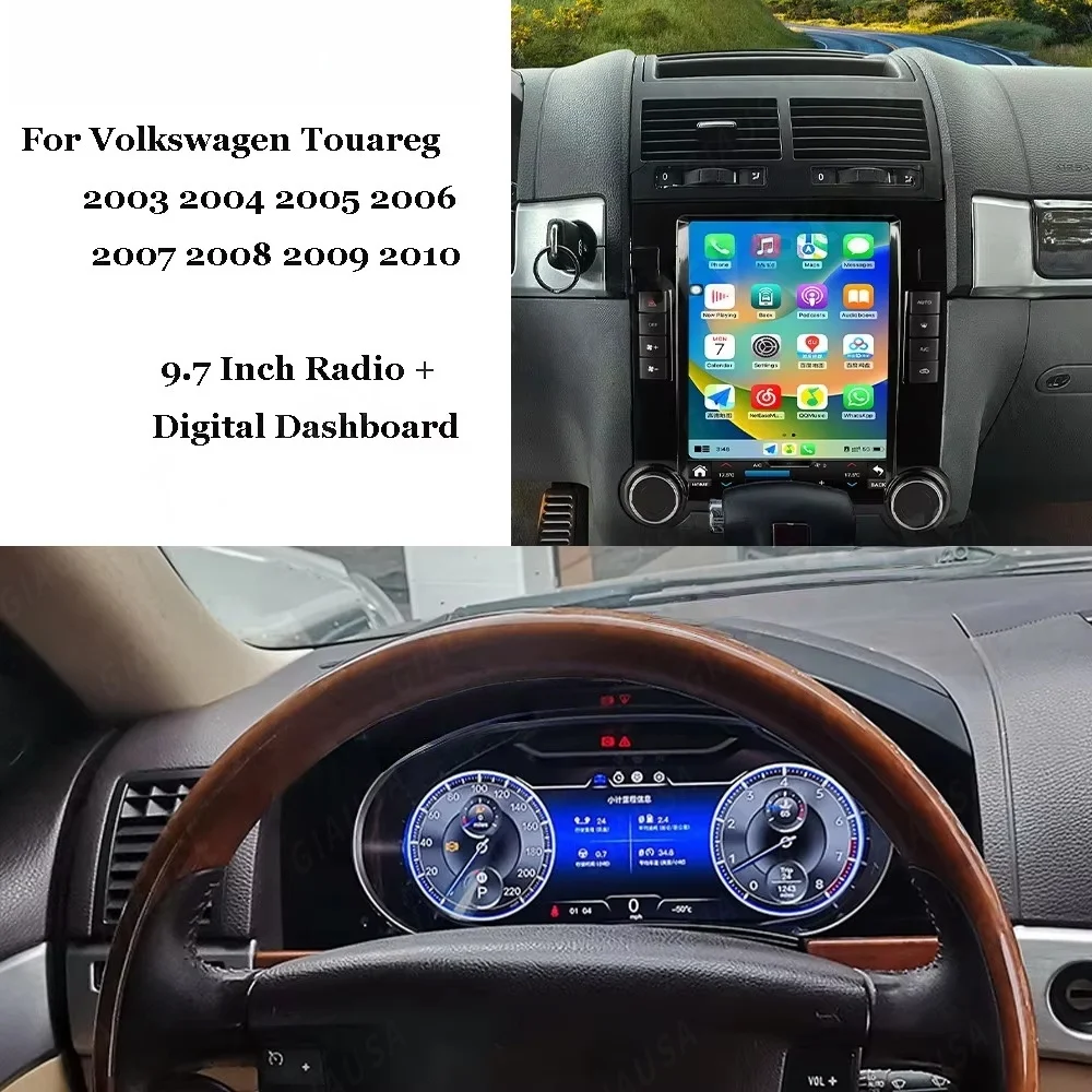 AFJY Autoradio Android 13 Vertikaler Bildschirm für Volkswagen VW Touareg 2002 2003 -2010 Carplay Multimedia GPS-Navigation Head Unit Image
