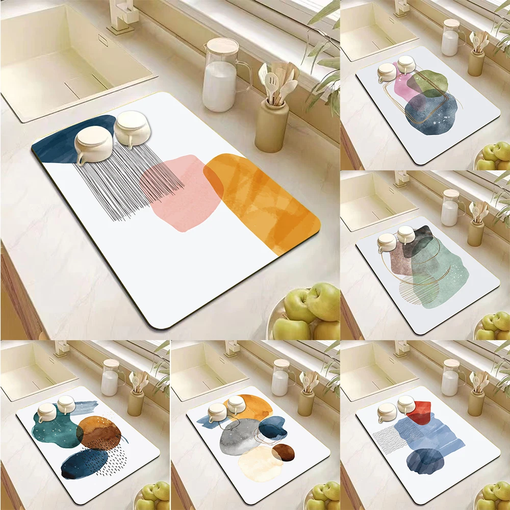 Abtropfmatte für die Küche, rutschfeste Abtropfmatte, Kaffeemaschine, Abtropfunterlage, schnell trocknend, Geschirrmatte, saugfähiges Tischset für die Küche Image