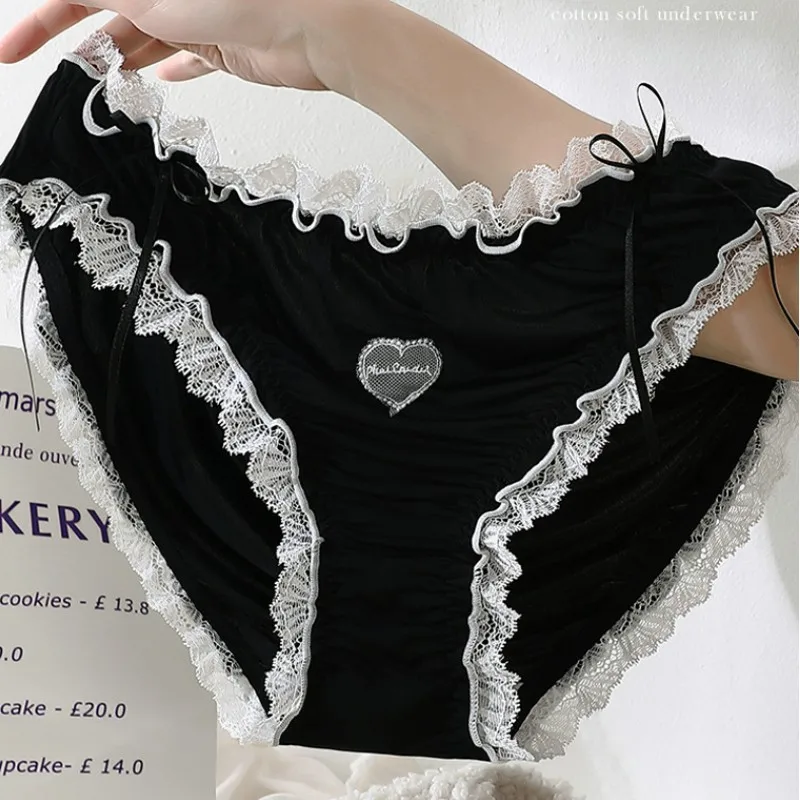 Plus-Size-Lolita-Höschen, japanisch inspirierte weiche Spitze, Maiden-Slips, bequeme Passform, Beinöffnungen, Schweiß-Feen-Unterhose, sexy Unterwäsche Image