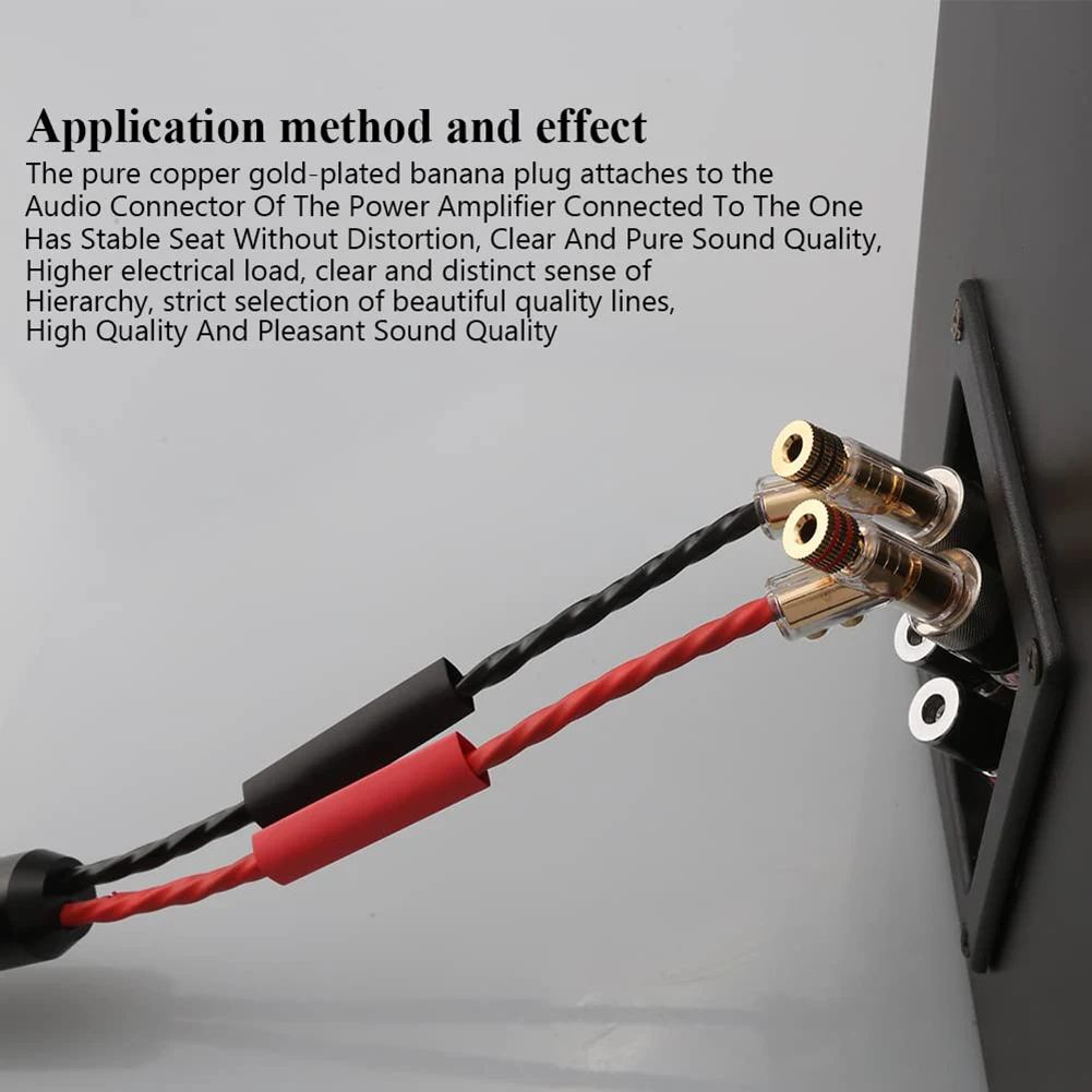 A40I 4 Stück Bananenstecker, 45 Grad abgewinkelte Bananenstecker, Schraubverriegelungsanschlüsse für AV-Receiver, Verstärker, Lautsprecher, Gold Image