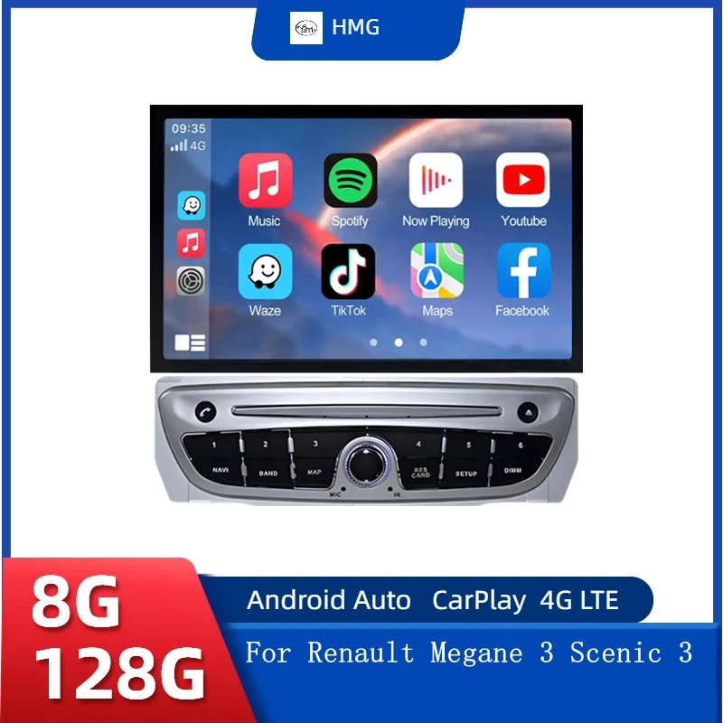 HMG Android Radio Für Renault Scenic 3 Megane 3 Carplay Autoradio drahtlose Carplay Autoradio Auto Multimedia GPS navigation keine DVD Image