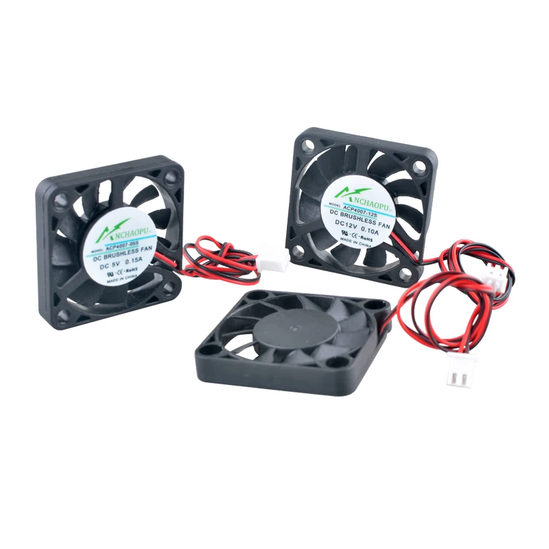 Ultradünner 4cm ACP4007 Axiallüfter 40x40x7mm 2-Pin Kühllüfter DC5V/12V/24V für Festplatten Router Computer-Hardware-Kühlung Image