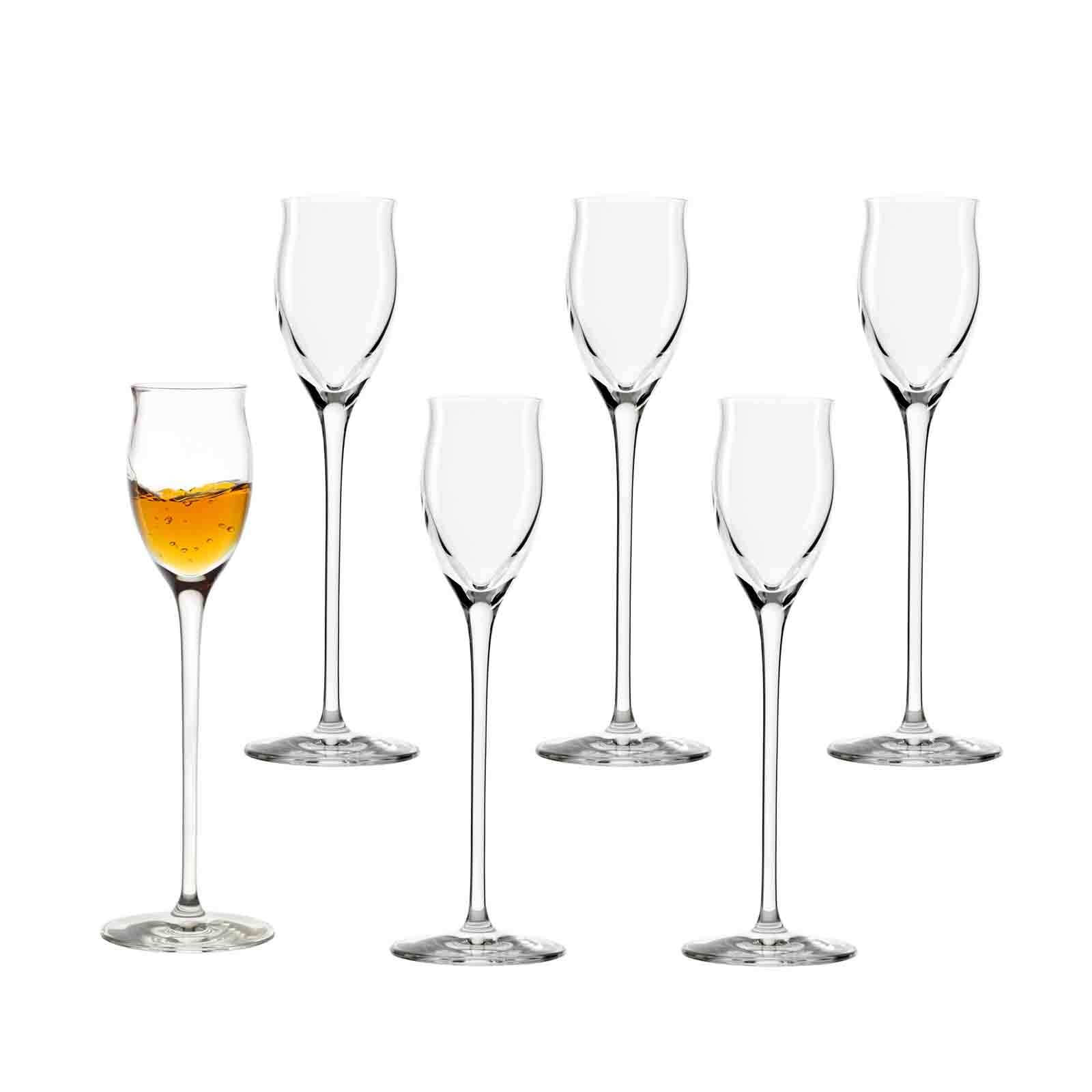 Schnapsglas STÖLZLE "Edelbrandgläser Quatrophil 65 ml 6er Set transparent", bunt (transparent), Glas, Trinkgefäße Image