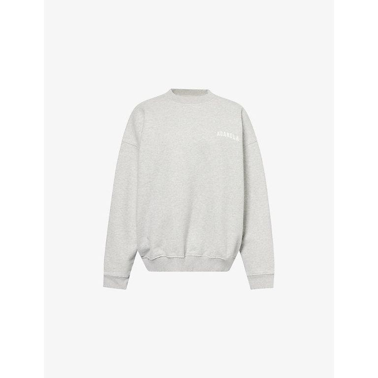 Varsity Oversized Cotton-Jersey Sweatshirt - White - ADANOLA Sweats