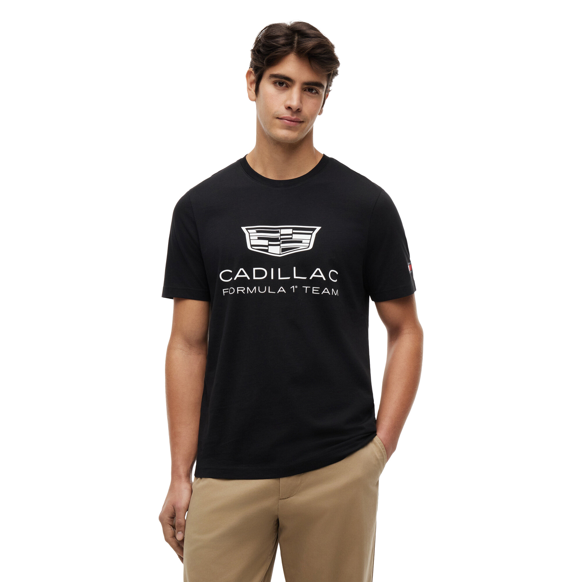 Cadillac Tommy Hilfiger T-Shirt mit großem Logo – Schwarz Image