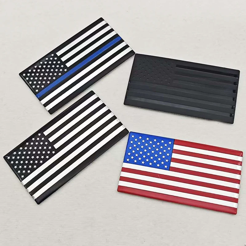 Adesivo per auto in alluminio con bandiera americana Distintivo per moto Accessorio per auto Decalcomania per auto durevole Accessori per adesivi per auto universali