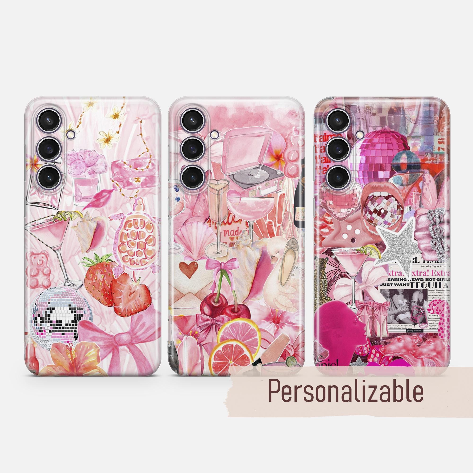 Custodia per telefono Girly Collage Coquette Preppy cover adatta per Samsung S26 S25 S24 S23 S22 Plus Ultra FE S10 Galaxy Note 20 A16 A17 A57 A56 A16
