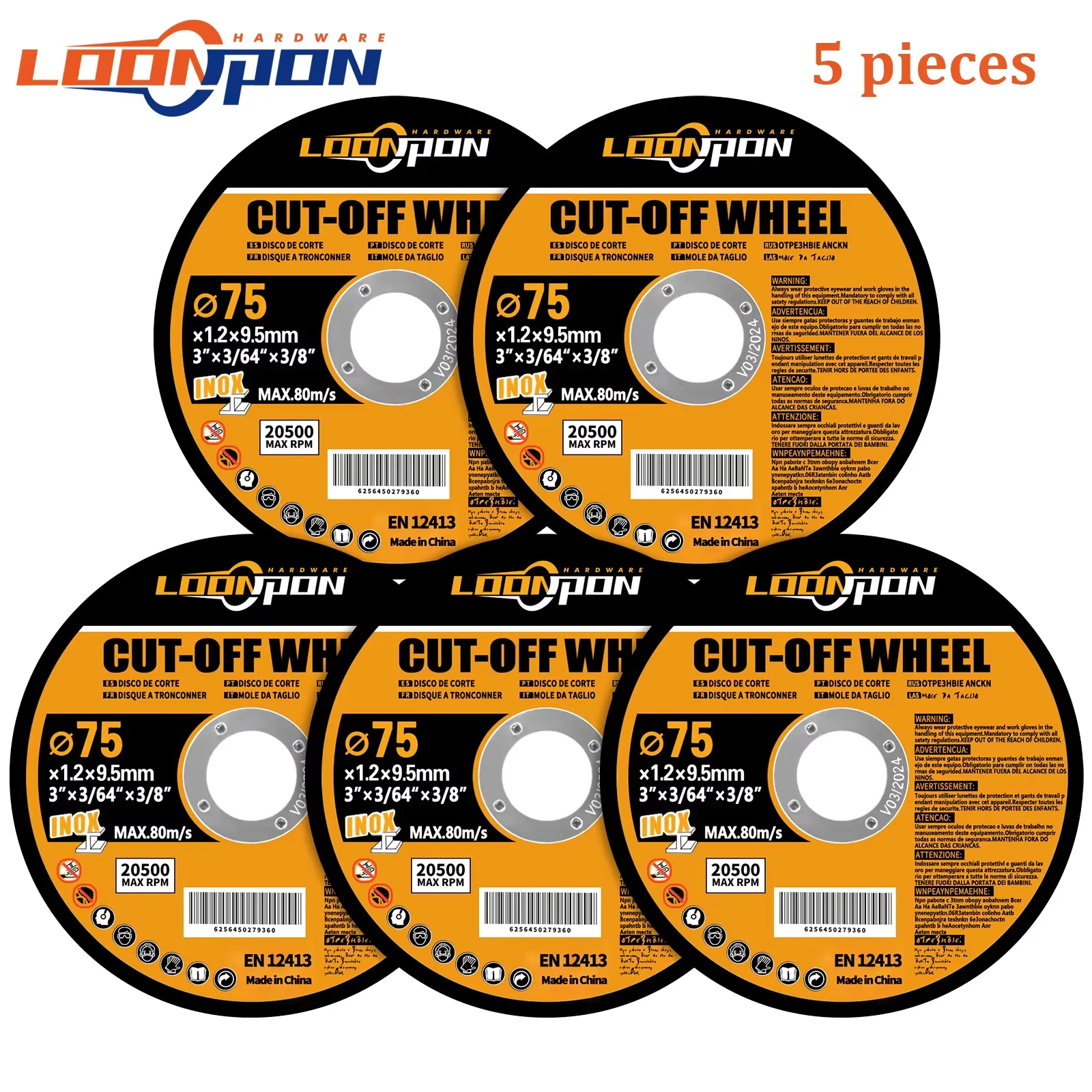 75mm 3 Zoll Harz Metall Schneid rad Scheiben scheibe 9,5mm Bohrung faser verstärkte Klinge für Aglne Schleifer Metall Edelstahl Image