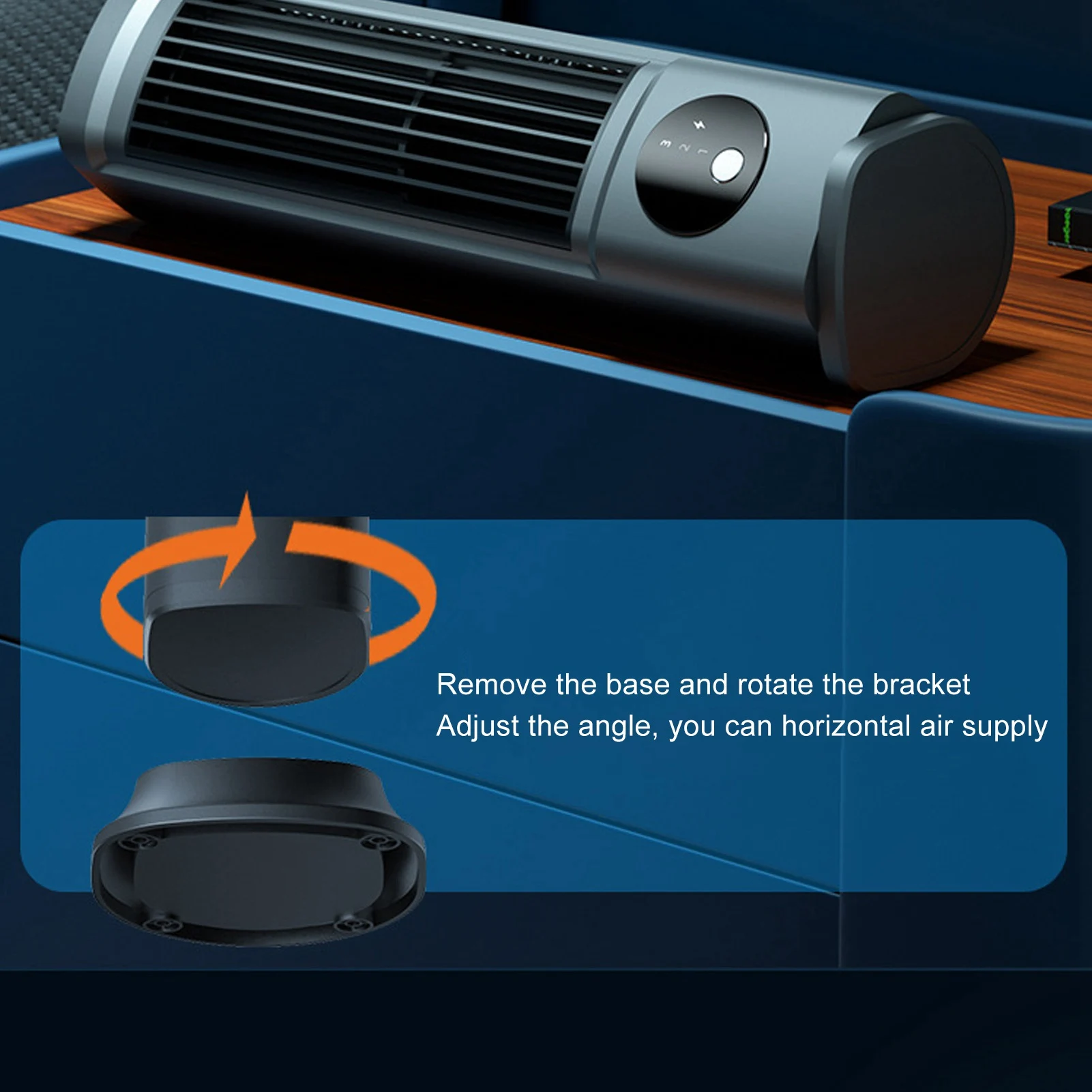 Turmventilator ohne Flügel, leiser Desktop-Turmventilator, 3 Stufen, verstellbar, sicher, kompakt, effizient, professionell, für Büro und Schlafzimmer Image