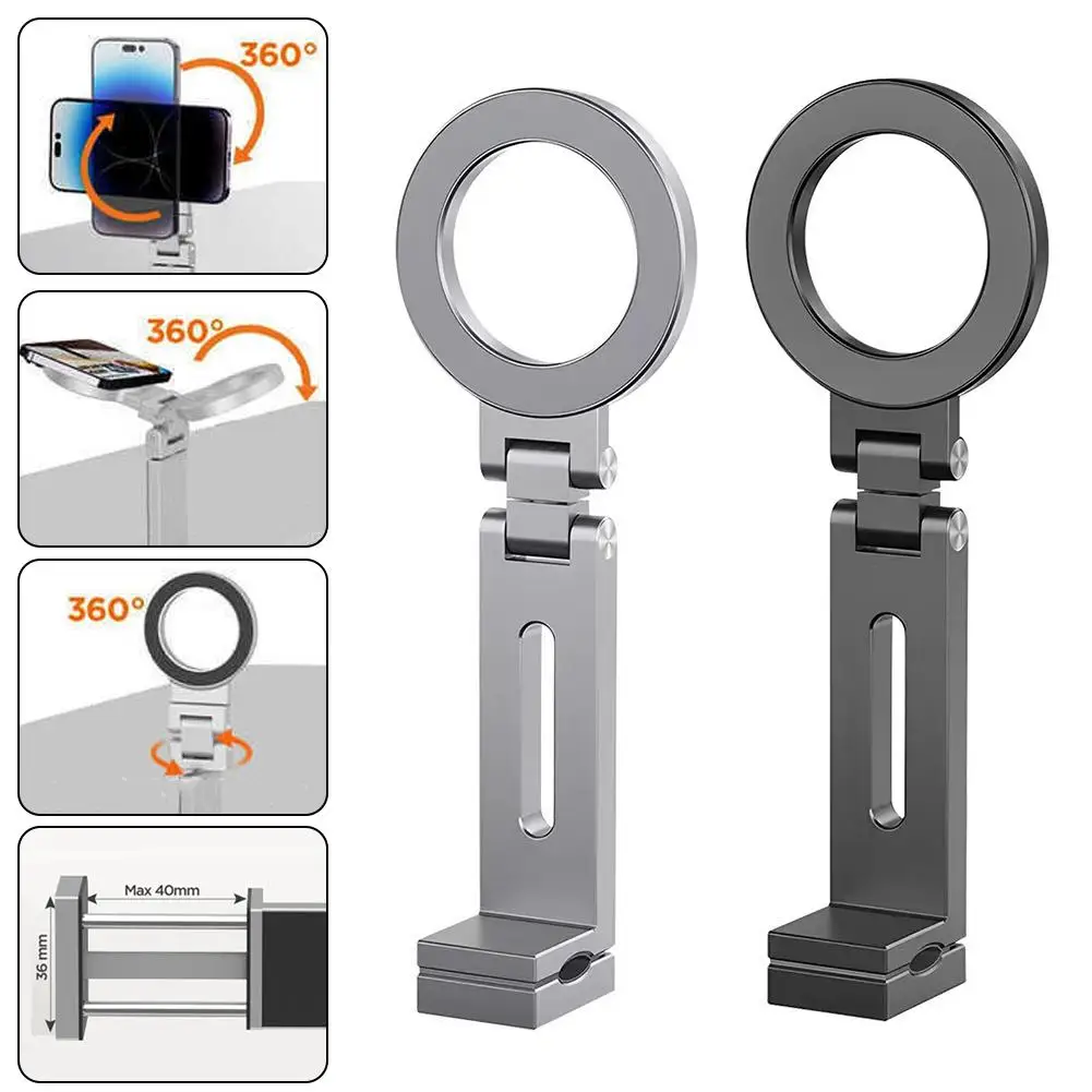 360 ° Rotation magnetischer Telefonhalter für Flugzeugablage, Stativ, Schreibtisch – tragbare Flugzeug-Telefonhalterung für iPhone-Smartphones Image