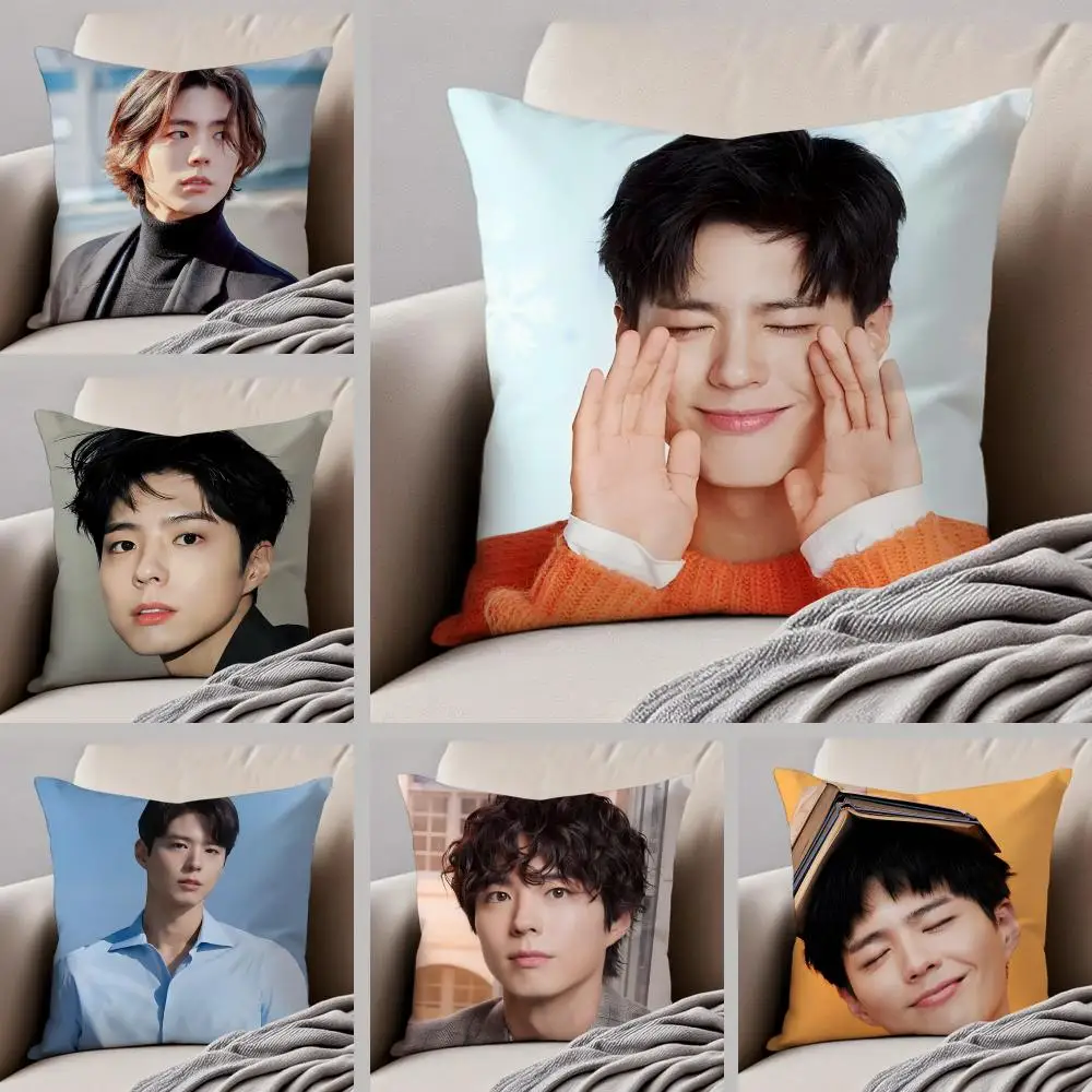 Charmante koreanische Kissenhülle mit dem attraktiven Schauspieler P-Park Bo-gum, Dekokissenbezug mit verdeckten Knöpfen, strapazierfähiges Polyester-Stuhlkissen Image