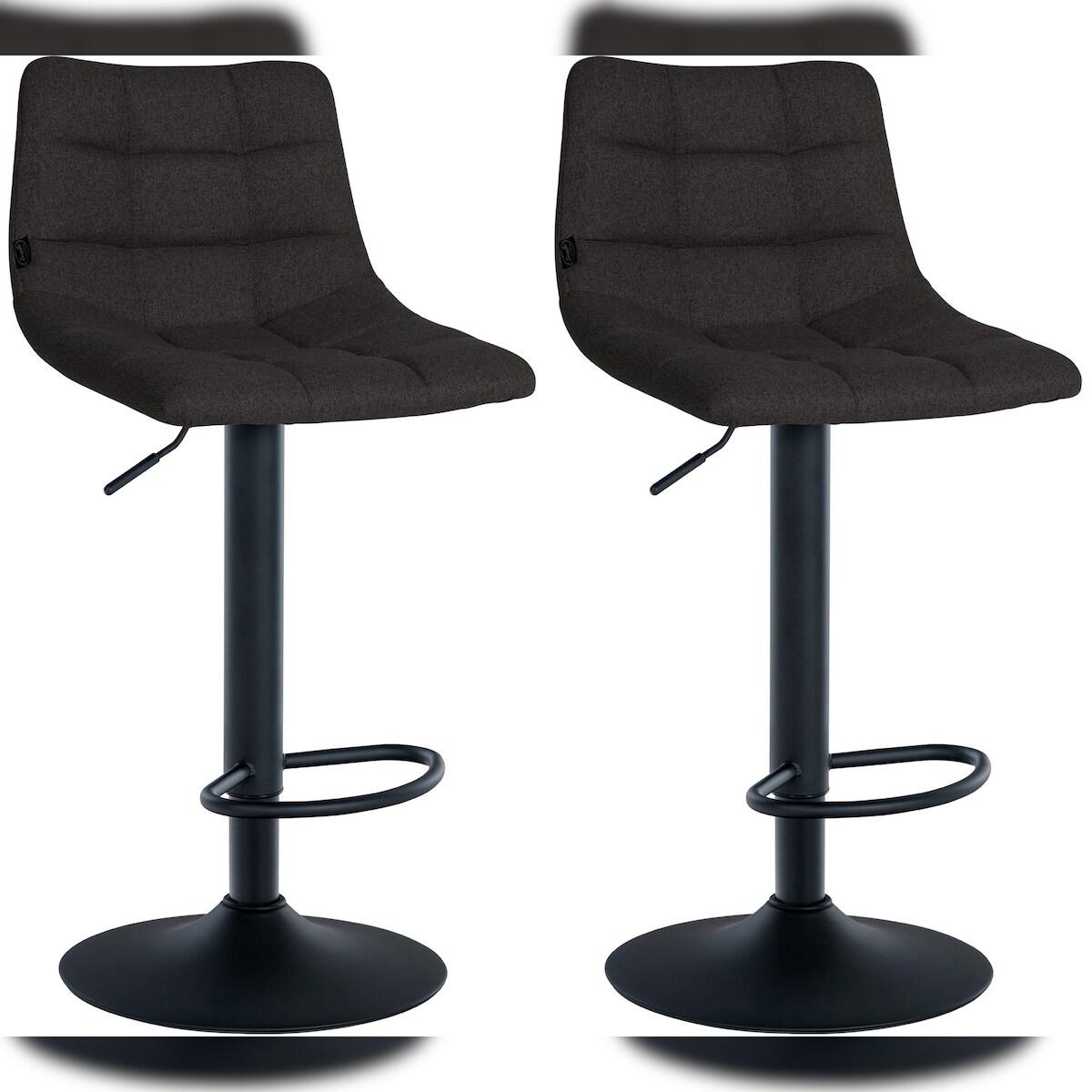 CLP 2er Set Barhocker Jerry Stoff schwarz/schwarz Image