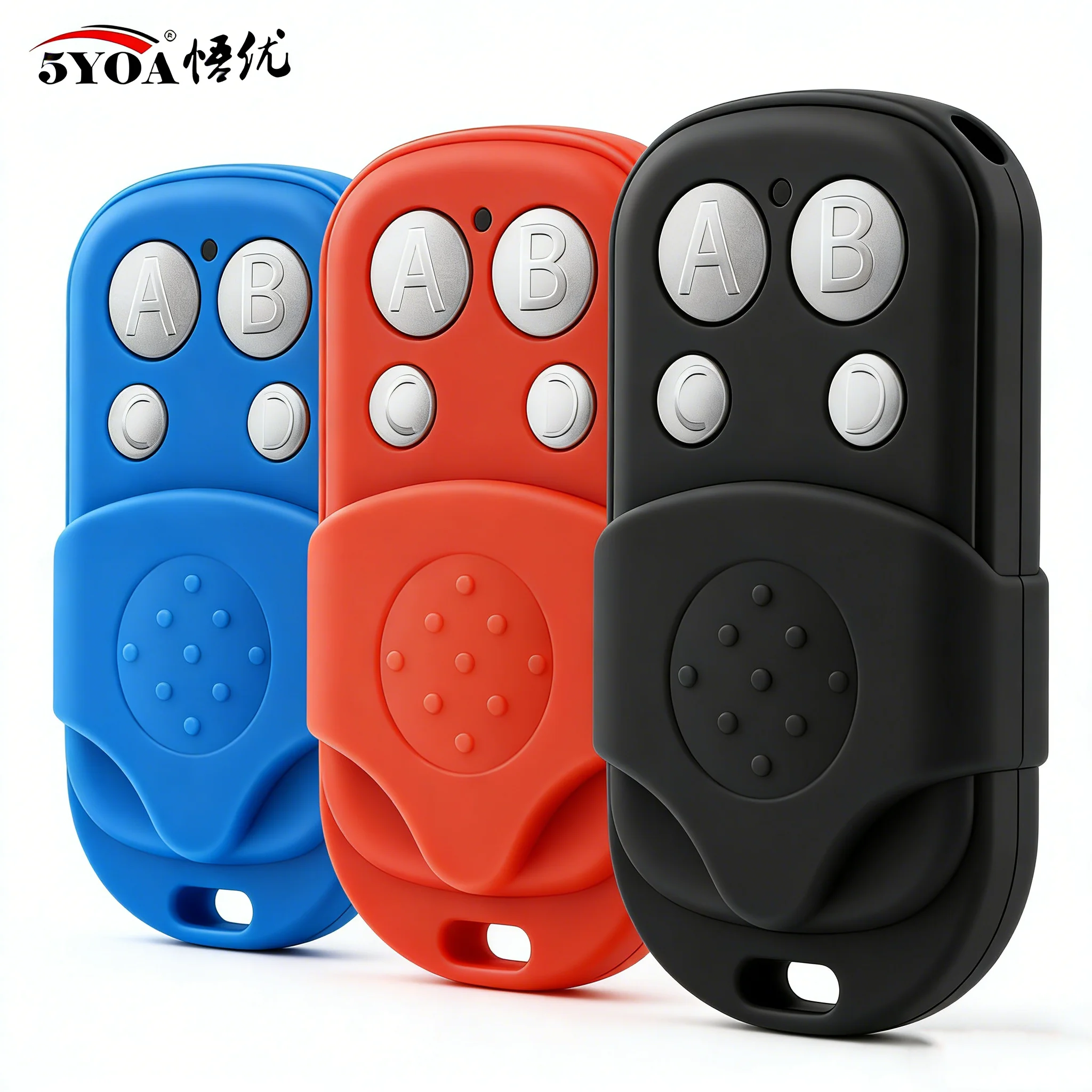 5YOA Metall-Druckknopf-Fernbedienungssender ABCD-Sperre entsperren 4 Tasten 433 MHz Universal 4 Tasten Garagentoröffner-Fernbedienung Image