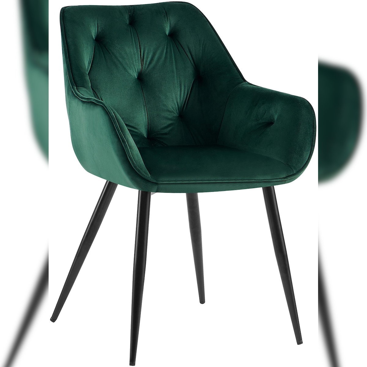 PROREGAL Besucherstuhl COVENT GARDEN Samt HxBxT 81x56x58cm Grün Konferenzstuhl Image