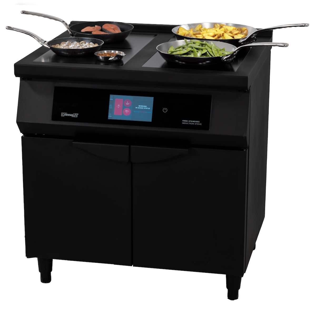 Induktionsherd 2 Kochstellen + 2 Platten Flex zone 800 Schwarz CFOI2F2FZ800N Casselin Image