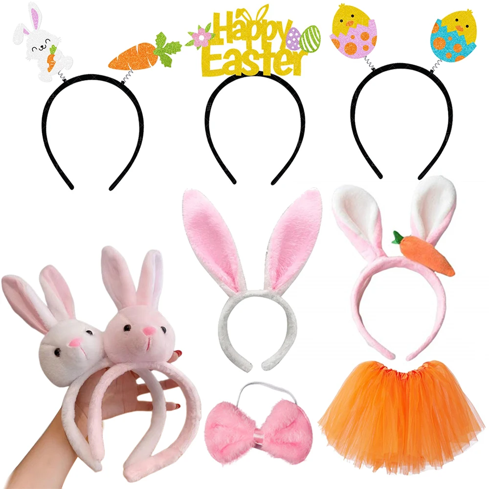 Ostern Party Stirnband Rosa Hase Haarband Küken Hasenohren Kopfbedeckung für Ostern Party Dekore Gefälligkeiten Kostüm Zubehör Geschenke Image