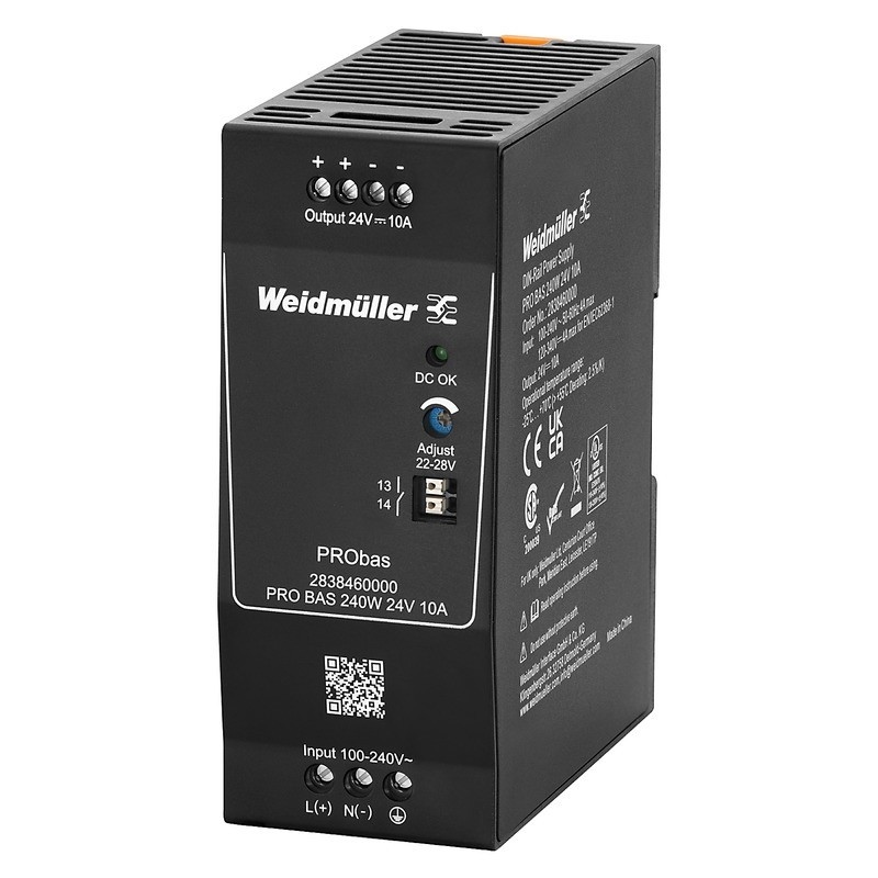 Weidmüller Stromversorgung 24V DC PRO BAS 240W 24V 10A 2838460000 Image