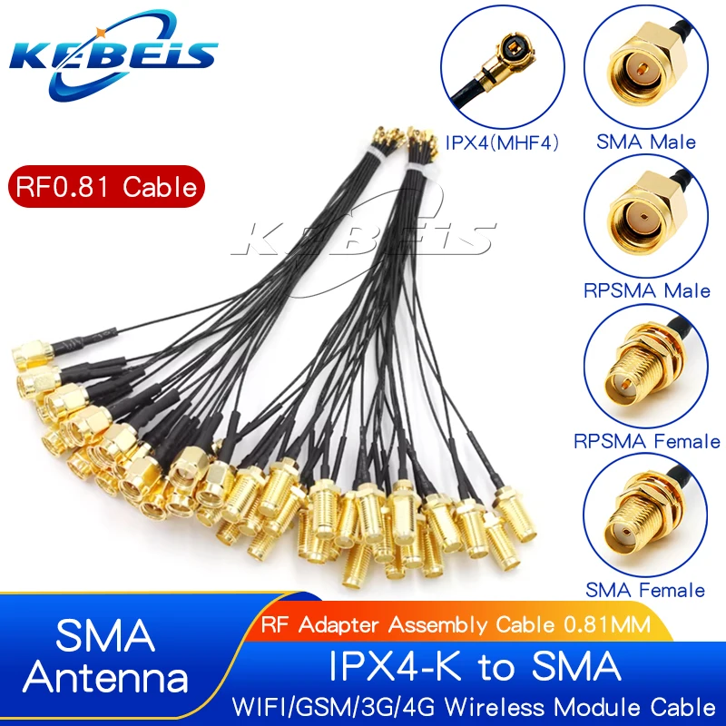 5 Stück RP-SMA auf U.FL IPX4 MHF4 Pigtail-Kabel Antenne für NGFF M.2 9260 9560 8265 NGW mit Antennen für WLAN-Karte/Router Image