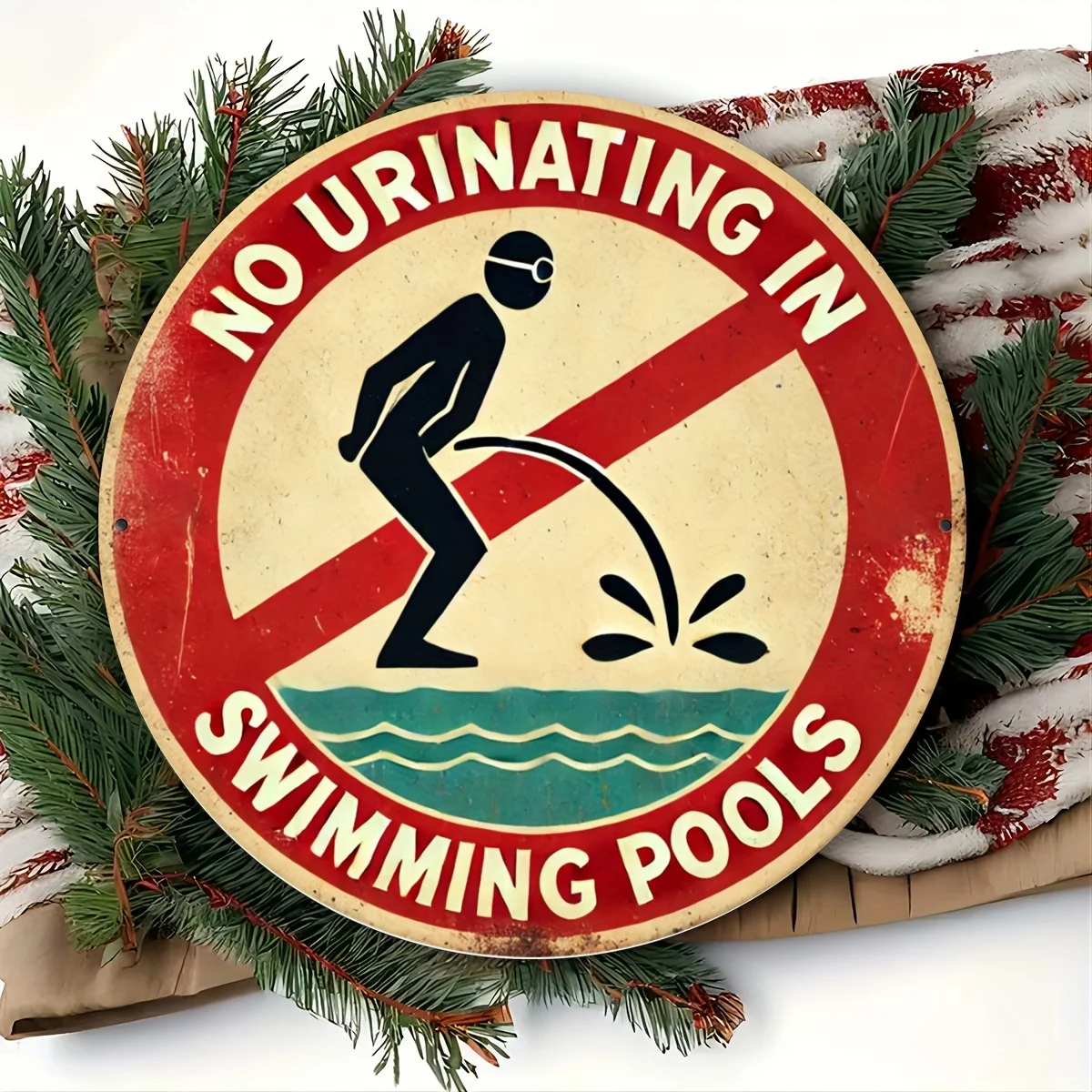1-teiliges Schild mit der Aufschrift „No Urinating“, geeignet für Schwimmbäder – Vintage-Dekoration, geeignet für Pools, Umkleidekabinen und Strandbäder Image