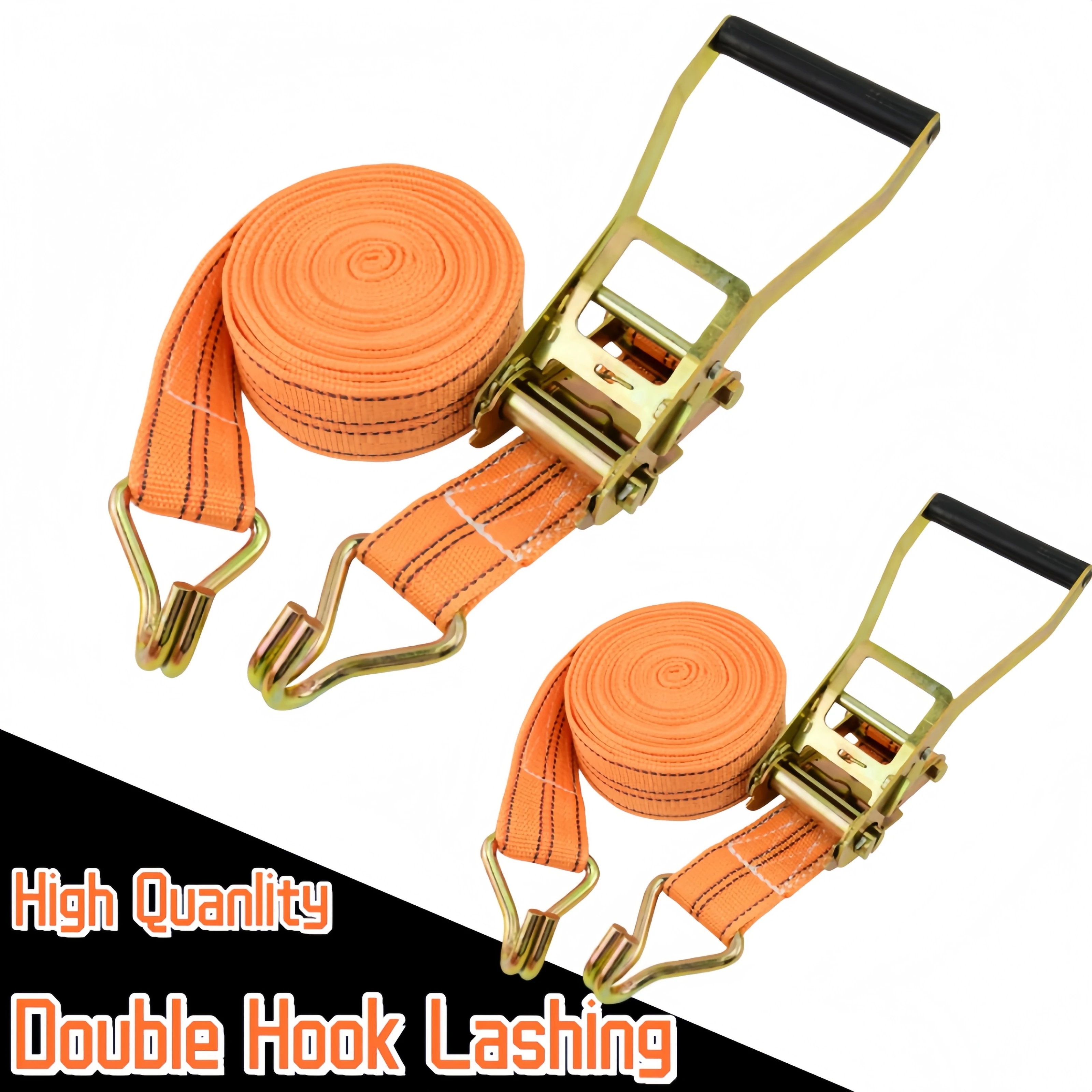 Schwerlast-Spanngurte 40mm Breit 3-10M Zurrgurte Ladungssicherung LKW-Transport Bindung Doppelhaken Image