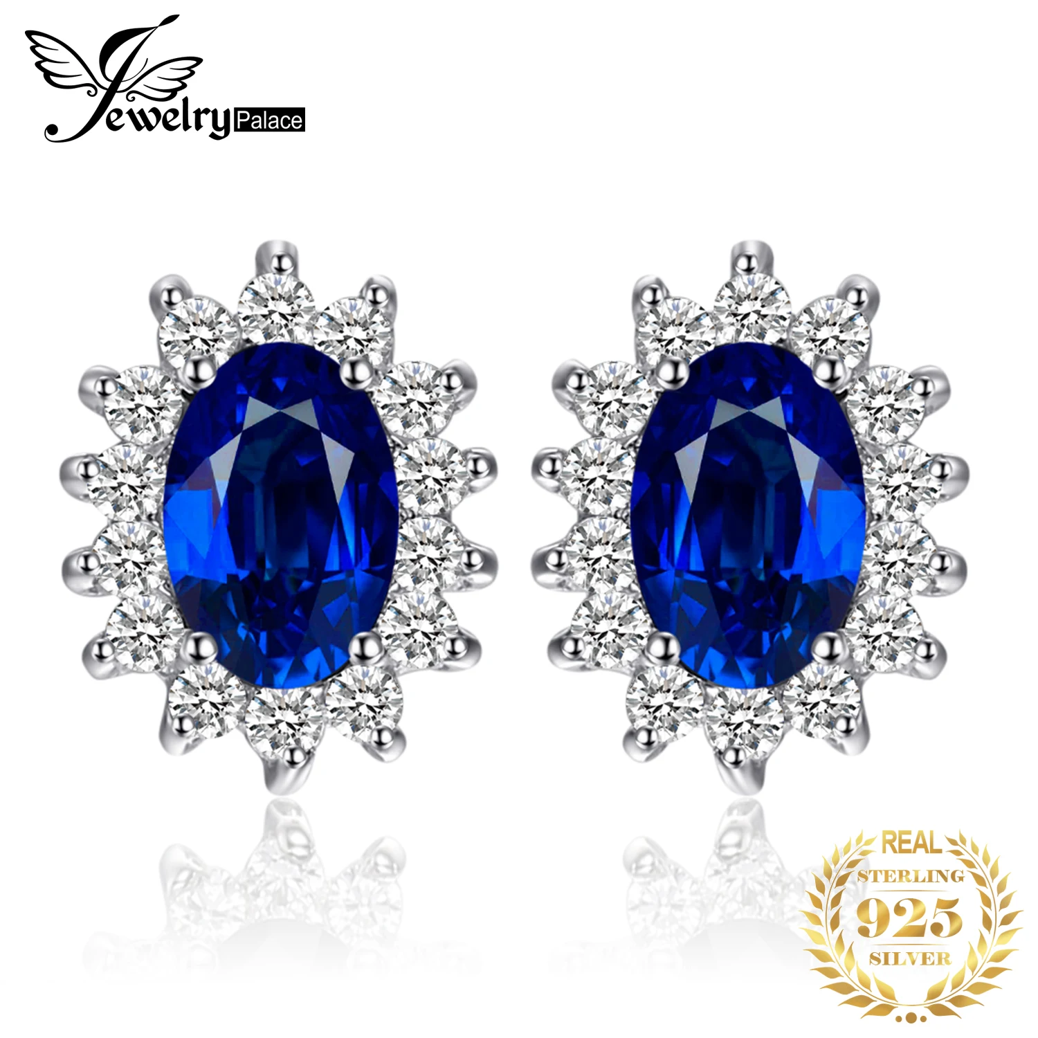 JewelryPalace Erstellt Saphir Rubin 925 Sterling Silber Stud Ohrringe Natürliche Amethyst Citrin Granat Peridot Topas Edelstein Image