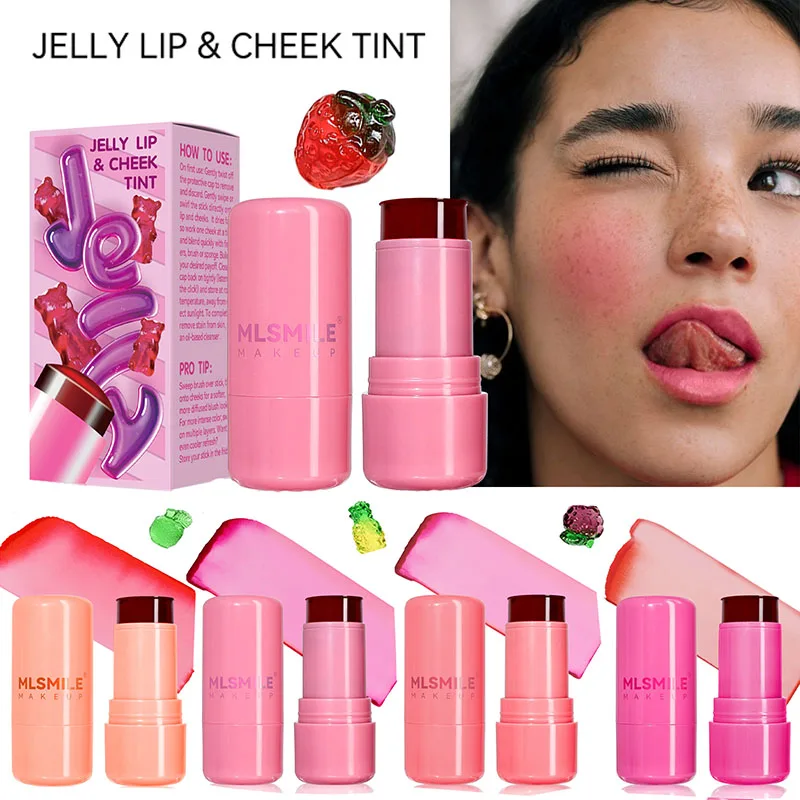 Mehrzweck Kristall Gelee Rouge Stick feuchtigkeit spendende Lippen Wange getönten Balsam dauerhafte matte natürliche Rouge Rubor aufhellen Kontur Make-up Image