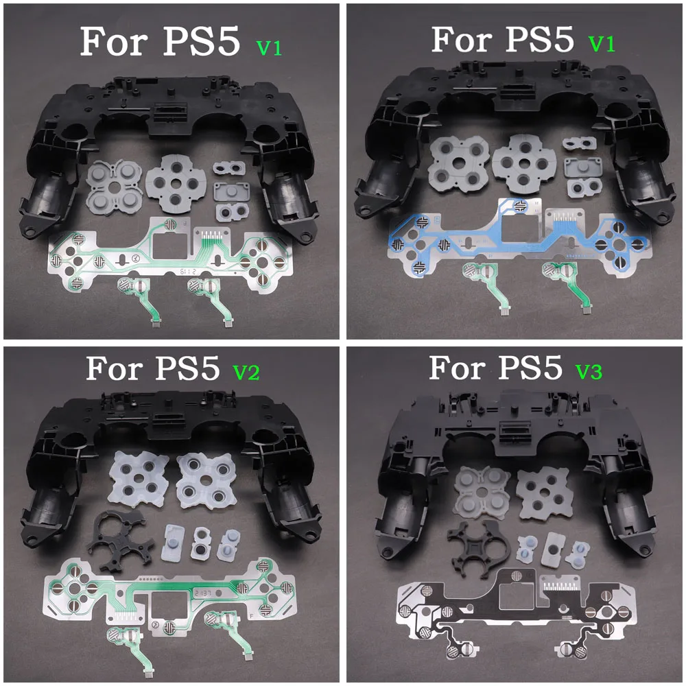 1set Für PS5 V1 V2 V3 BDM-010/020/030 Controller Gamepad Mittleren Rahmen Halterung Leitfähigen Film & taste Leitfähigen Gummi pad Image