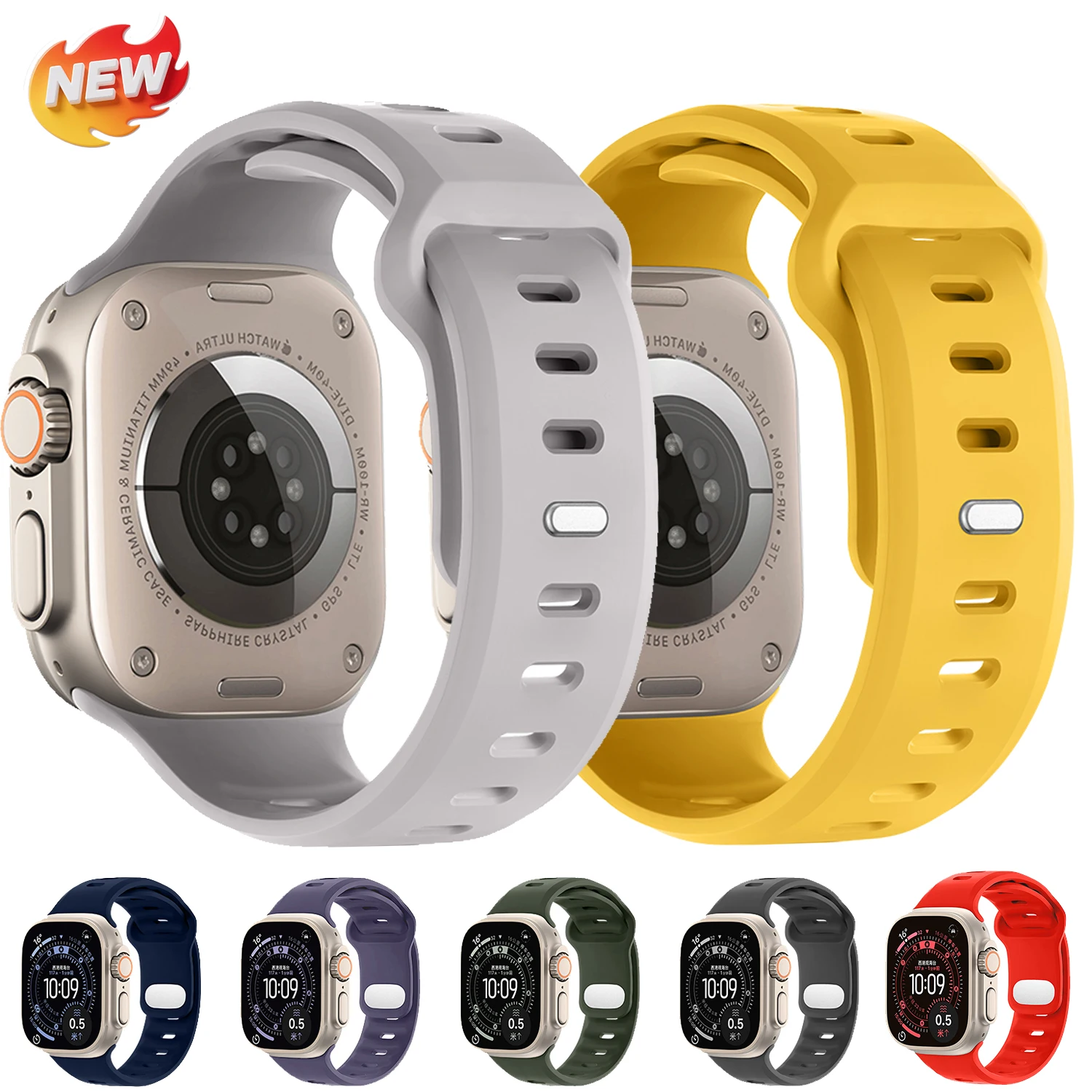 Weiches Silikonband für Apple Watch Band Ultra 49 mm 44 mm 45 mm 42 mm 46 mm 41 mm Sportarmband iwatch Serie 11 10 9 8 7 6 Armband Image