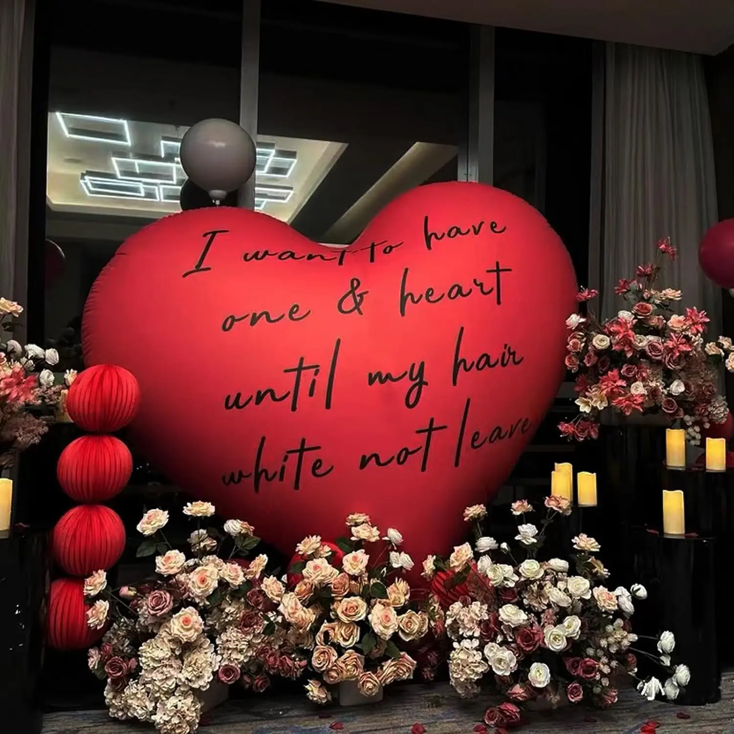 Herzförmige Luftballons, 63 Zoll, riesiger Folienballon, leuchtend rosa, rot, romantische Hochzeitsnacht, Valentinstag, Jahrestag, Party-Dekoration Image