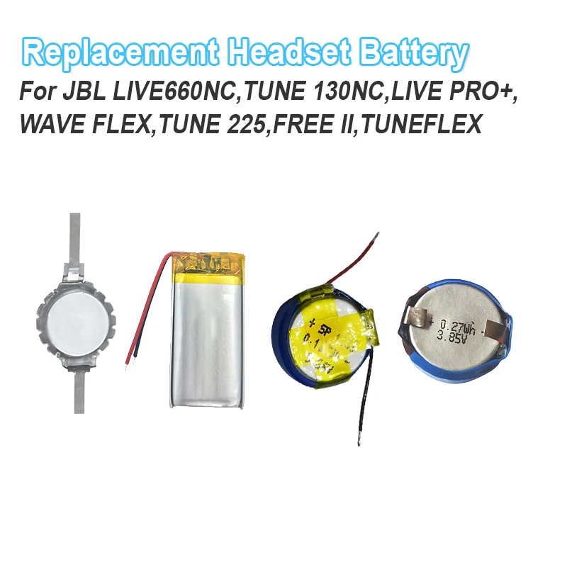 Für JBL LIVE660NC, TUNE 130NC, LIVE PRO+, WAVE FLEX, TUNE 225, FREE II, TUNEFLEX Wireless Headset Zubehör Akku Image