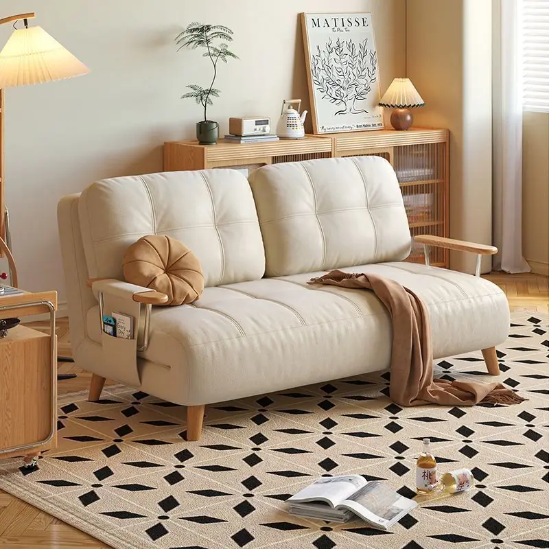 Schlafsofa, faltbar, integriert, doppelter Verwendungszweck, 2025, neues mittelalterliches Einzelbett, Doppelbett, kleine Wohnung, Wohnzimmer, Balkon, ausziehbares Bett Image