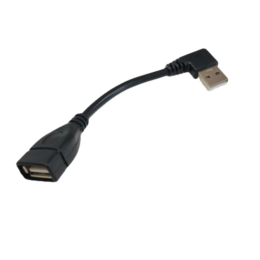 Rechtwinkliges 90 Grad USB 2.0 A männlich weiblich M/F Computer-Verlängerungsdaten-Stromkabel, 10 cm Image