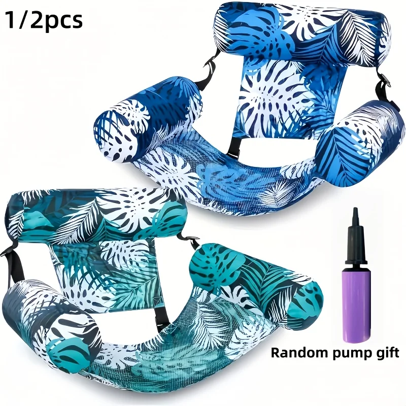 1/2 Stück aufblasbarer Pool-Loungesessel für Erwachsene, schwimmendes PVC-Bett für Schwimmbad und Strand – langlebiger, faltbarer Wasserliegestuhl (verschiedene Farben) Image