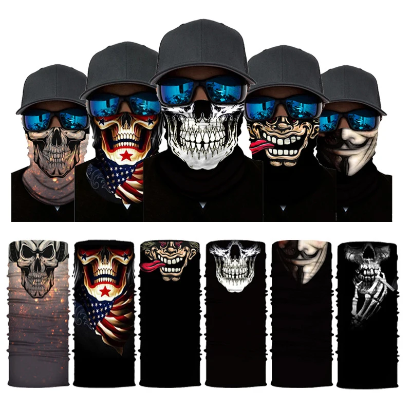 Fahrrad-Bandana-Schal, nahtlos, taktische Halsabdeckung, Radfahren, Ski, Gesichtsmaske, Sturmhaube für Männer, Motorrad, Wandern, Angeln, Snowboard Image