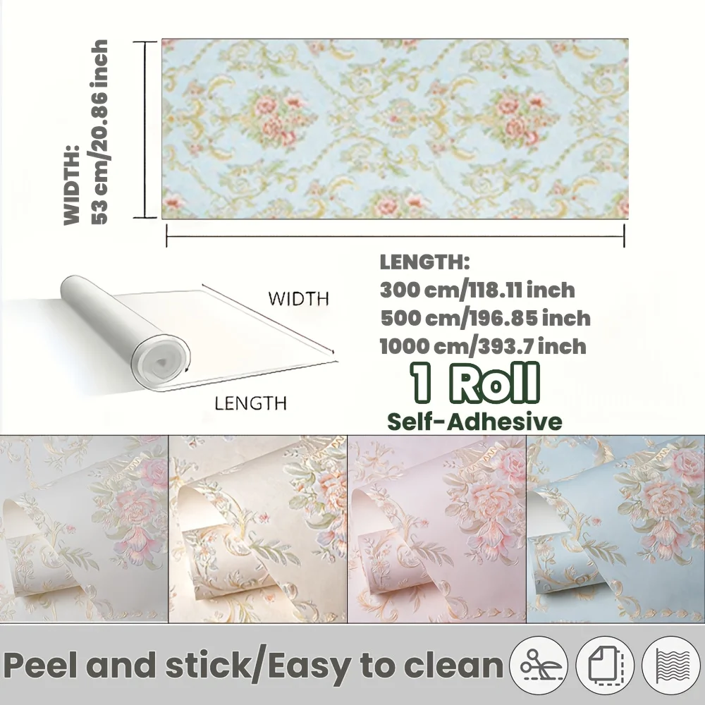 3D Selbstklebende Wandaufkleber Raumhintergrund-Tapete Heimdekoration Aufkleber Schlafzimmer-Tapete Wandsticker 53cm*3/5/10m