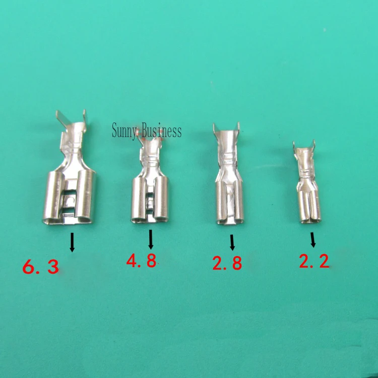 50 Stück 6,3 mm 4,8 mm 2,8 mm 2,2 mm Crimp-Anschluss weiblicher Flachstecker Image
