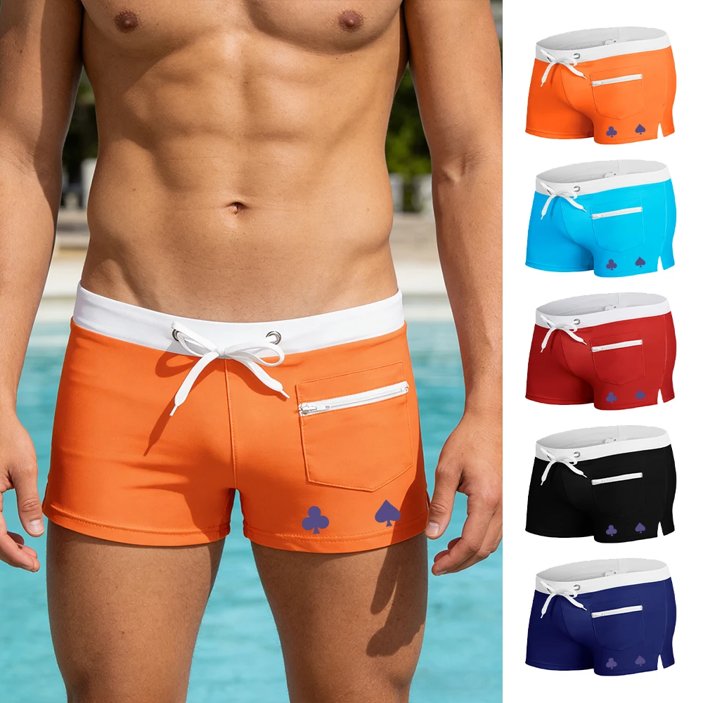 Herren-Strandshorts, Sommer-Schwimmshorts, bedruckte Shorts, elastisch, atmungsaktiv, mit Kordelzug, verstellbare Badehose, Badebekleidung Image